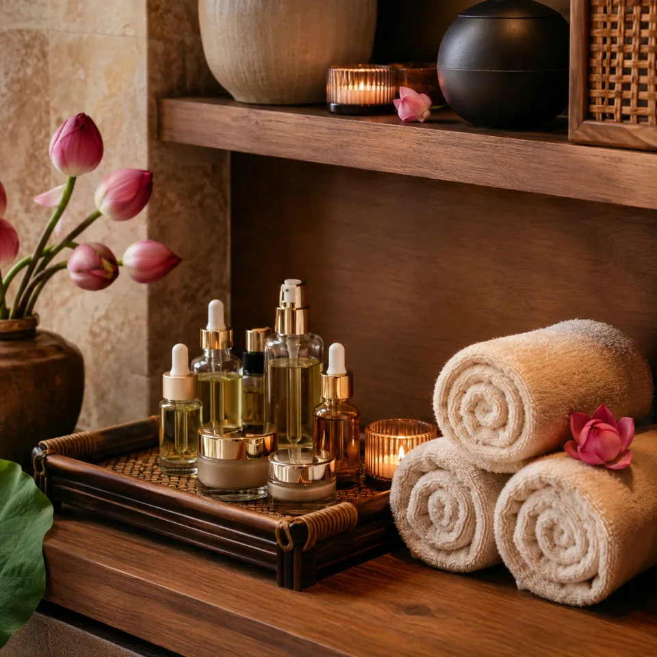Kệ mỹ phẩm và nến thơm